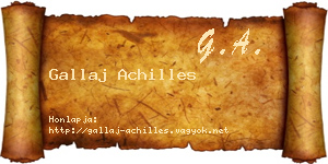 Gallaj Achilles névjegykártya